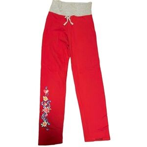 GIRLS RED FLORAL MEDIUM LEGGINGS